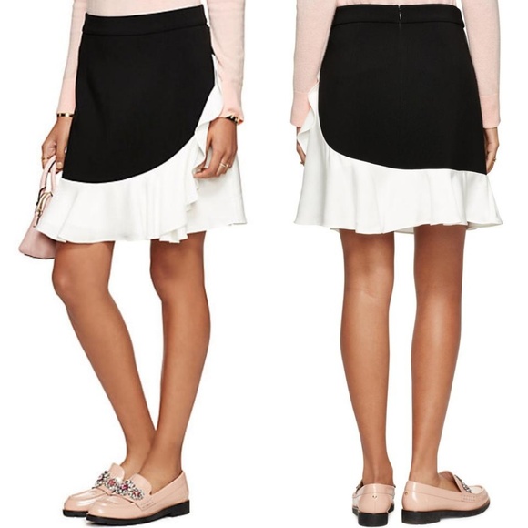 KATE SPADE Black Crepe Ruffle Mini Skirt - Picture 6 of 6